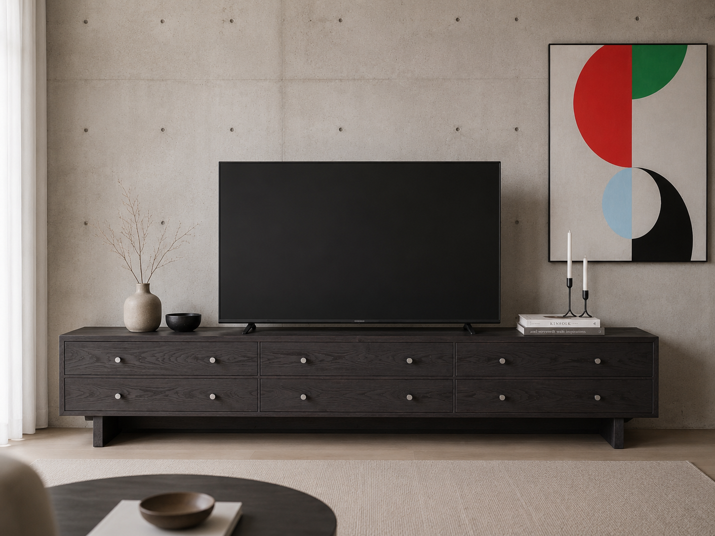 میز تلویزیون لنو آرت مدل Dark Linear کشودار