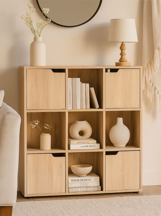 کتابخانه لنو آرت مدل Cube Oak کنسولی